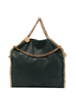 Borsa Tote Falabella Fold Over Verde Scuro e Oro