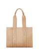 Borsa Tote Media Woody In Pelle Light Tan