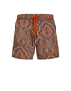 Boxer Da Mare Uomo Con Motivo Paisley Ornamentale Arancione