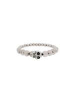 Bracciale Elasticizzato Skull Argento Anticato Uomo