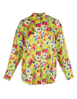 Camicia Verde Donna Con Stampa Floreale Multicolore All-Over