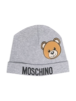 Cappello Baby In Cotone Grigio Con Logo e Stampa Teddy Bear