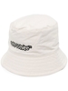 Cappello Bucket Bianco Uomo Con Logo Ricamato