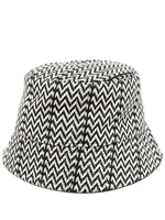 Cappello Bucket "Curb" Uomo Con Ricamo A Zig Zag Bianco e Nero