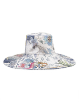 Cappello Bucket Donna A Fiori Con Stampa Tatuaggio Blu Navy