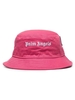 Cappello Bucket Donna In Gabardine Fucsia Con Logo Bianco