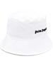 Cappello Bucket Donna In Nylon Bianco Con Logo Nero