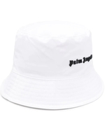Cappello Bucket Donna In Nylon Bianco Con Logo Nero
