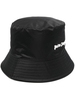 Cappello Bucket Donna In Nylon Nero Con Logo Bianco