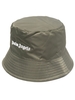 Cappello Bucket Donna In Nylon Verde Militare Con Logo Bianco