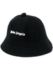 Cappello Bucket Donna In Spugna Nera Con Logo Bianco