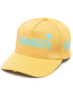 Cappello Da Baseball Uomo Giallo Con Stampe "Dsquared2" e "ONE PLANET ONE LIFE"