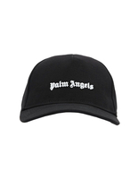 Cappello Da Baseball Uomo In Cotone Nero Con Logo Palm Angels Bianco
