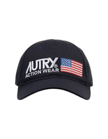 Cappello Da Baseball Uomo In Gabardine Blu Navy Con Logo