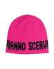 Cappello In Cashmere Fucsia Logato
