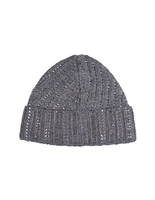 Cappello In Lana Grigia Con Cristalli