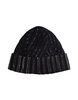 Cappello In Lana Nera Con Cristalli
