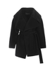 Cappotto a Vestaglia Nero Con Rever Oversize
