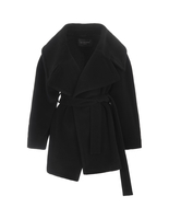 Cappotto a Vestaglia Nero Con Rever Oversize