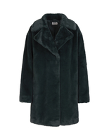 Cappotto Corto Photo in Ecopelliccia Verde Scuro Donna