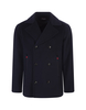Cappotto Corto Uomo In Cashmere Blu Navy