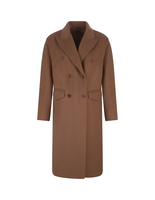 Cappotto Doppiopetto Donna In Lana e Cashmere Marrone