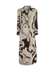 Cappotto Doppiopetto Donna In Lana Jacquard Marrone Con Maxi Paisley