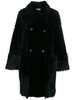 Cappotto Doppiopetto In Shearling Nero