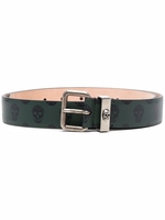 Cintura Biker Skull Verde Scuro Uomo