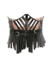 Cintura Corsetto a Gabbia In Pelle Nera Donna