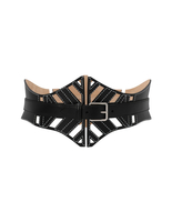 Cintura Corsetto In Pelle Nera