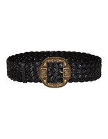Cintura Donna In Pelle Intrecciata Nera