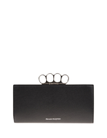 Clutch Four Ring Con Catena Nera e Argento