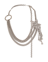 Collana Con Catene Argento e Stella Di Cristalli