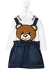 Completo Baby T-Shirt E Gonna Con Bretelle Teddy Bear