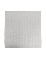 Copertina Baby In Lana Merino Grigia Con Trecce