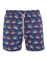 Costume Da Bagno Blu Con Stampa Autobus