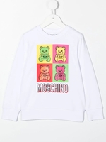 Felpa Kids Bianca Con Stampa Multicolor Teddy Bear