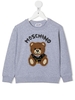Felpa Kids Grigia Con Ricamo Moschino Teddy Bear
