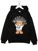 Felpa Kids Moschino Teddy Bear Nera Con Logo e Cappuccio