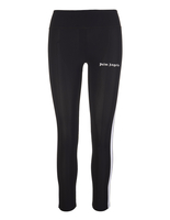 Leggings Neri Con Logo e Bande Laterali a Contrasto Donna