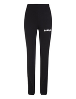 Leggings Neri Donna Con Ghette e Logo Bianco