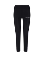 Leggings Neri Donna Con Logo e Bande Laterali a Contrasto