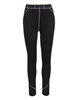 Leggings Sportivi Neri Con Cuciture a Contrasto Donna