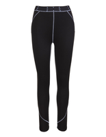 Leggings Sportivi Neri Con Cuciture a Contrasto Donna