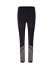 Leggings Sportivo Nero Donna Con Logo Sulla Vita E Inserti In Mesh