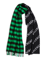 Sciarpa 50/50 In Lana Patchwork Nera e Verde