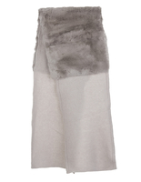 Sciarpa Donna Sabbia Con Pelliccia di Lapin