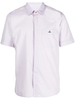 camicia classica con logo uomo lilla in cotone