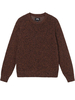maglione 2 tone loose uomo marrone in cotone